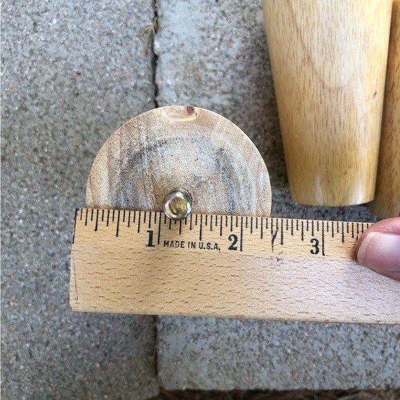 Set of 4 Wooden Round Furniture Legs about 4" high - Picture 4 of 5